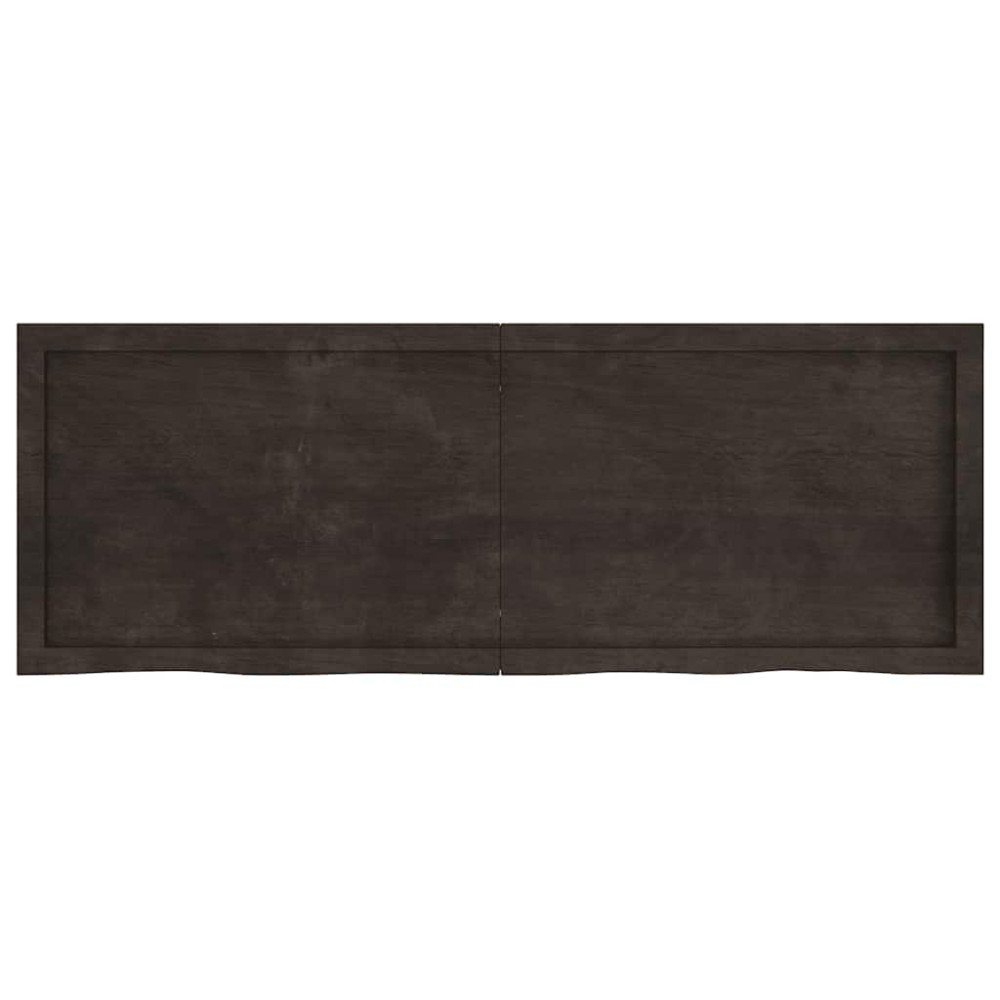vidaXL Επιφάνεια Τραπεζιού Σκούρο Καφέ 140x50x(2-4)εκ Επεξ. Μασίφ Δρυς