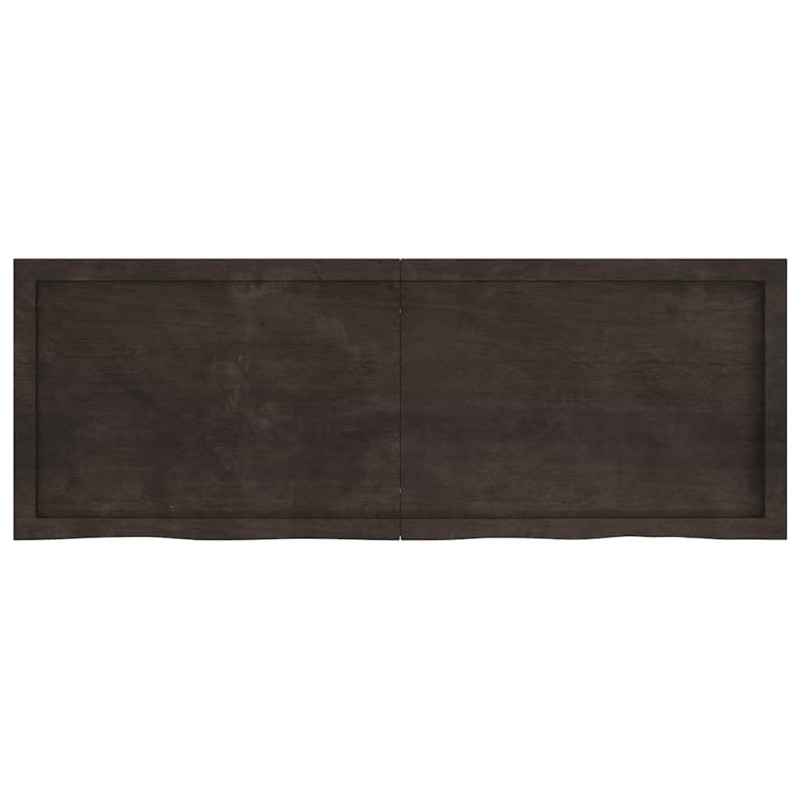 vidaXL Επιφάνεια Τραπεζιού Σκούρο Καφέ 140x50x(2-4)εκ Επεξ. Μασίφ Δρυς