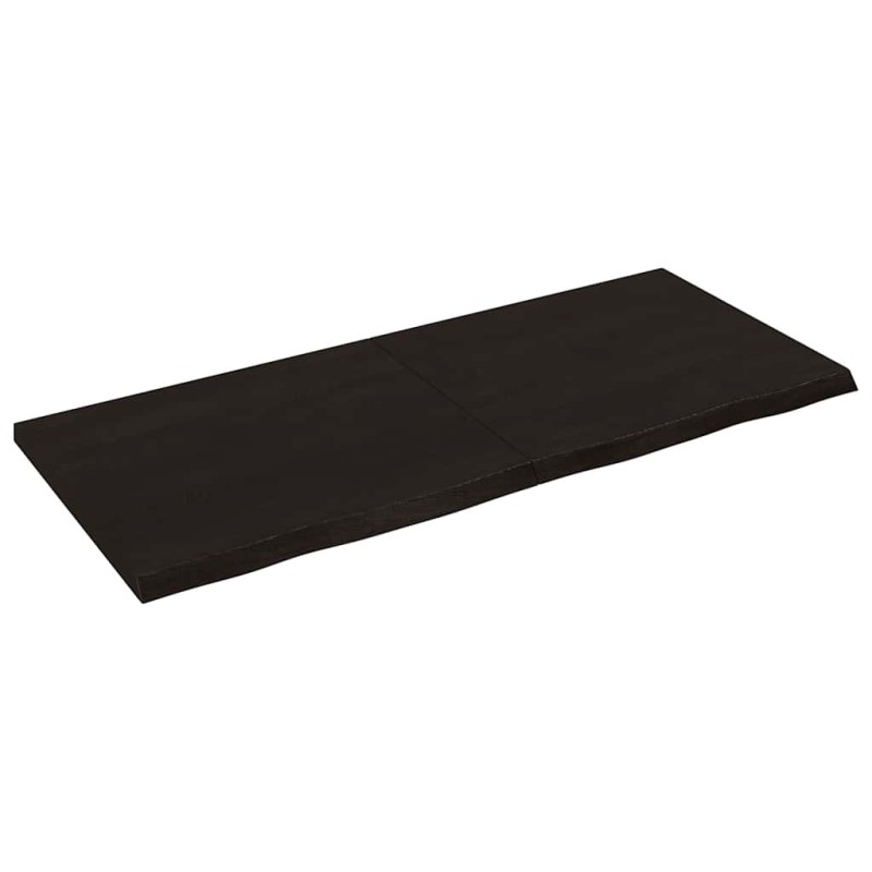 vidaXL Επιφάνεια Τραπεζιού Σκούρο Καφέ 140x60x(2-4)εκ Επεξ. Μασίφ Δρυς