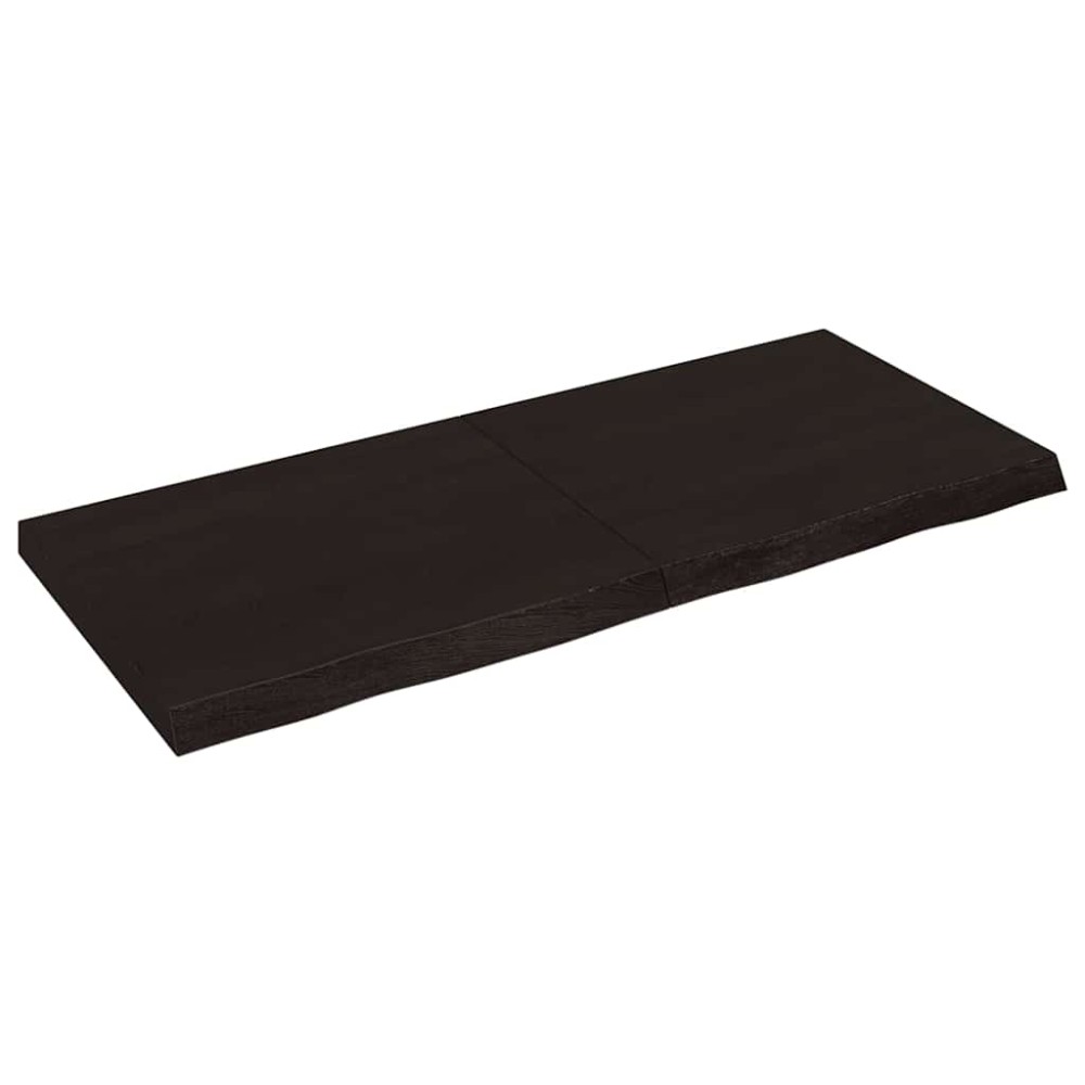 vidaXL Επιφάνεια Τραπεζιού Σκούρο Καφέ 140x60x(2-6)εκ Επεξ. Μασίφ Δρυς