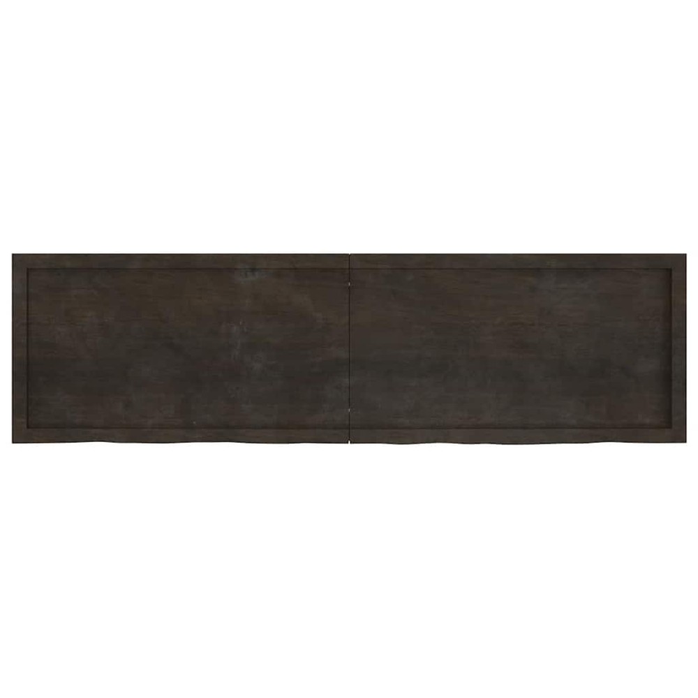 vidaXL Επιφάνεια Τραπεζιού Σκούρο Καφέ 180x50x(2-6)εκ Επεξ. Μασίφ Δρυς