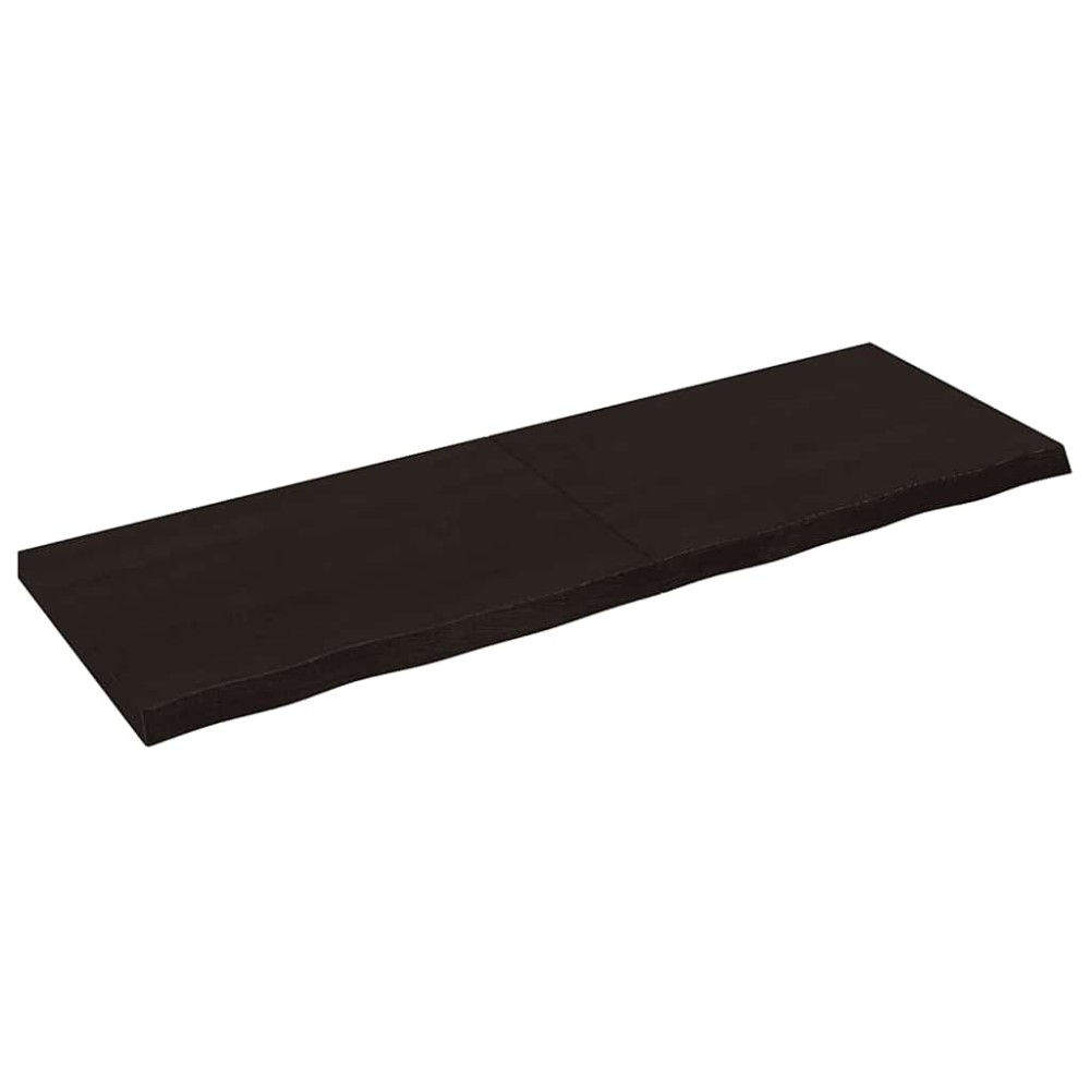 vidaXL Επιφάνεια Τραπεζιού Σκούρο Καφέ 180x60x(2-6)εκ Επεξ. Μασίφ Δρυς