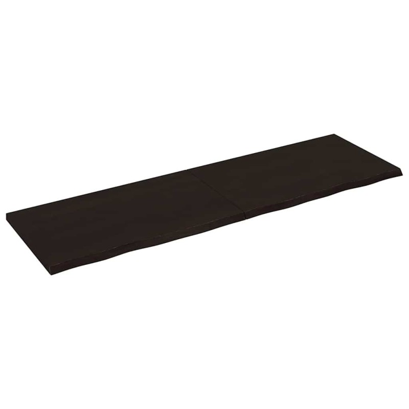 vidaXL Επιφάνεια Τραπεζιού Σκούρο Καφέ 200x60x(2-4)εκ Επεξ. Μασίφ Δρυς