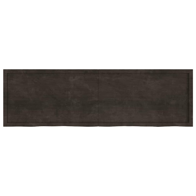 vidaXL Επιφάνεια Τραπεζιού Σκούρο Καφέ 200x60x(2-6)εκ Επεξ. Μασίφ Δρυς