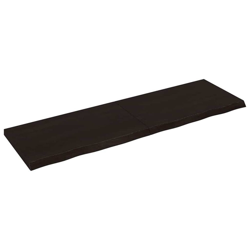 vidaXL Επιφάνεια Τραπεζιού Σκούρο Καφέ 200x60x(2-6)εκ Επεξ. Μασίφ Δρυς