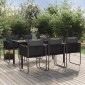 vidaXL Σετ Τραπεζαρίας Κήπου 7 Τεμαχίων Μαύρο