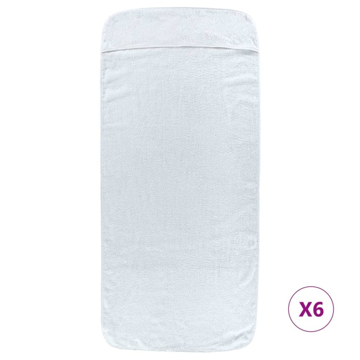 vidaXL Πετσέτες Θαλάσσης 6 τεμ. Λευκές 60 x 135 εκ. Ύφασμα 400 GSM