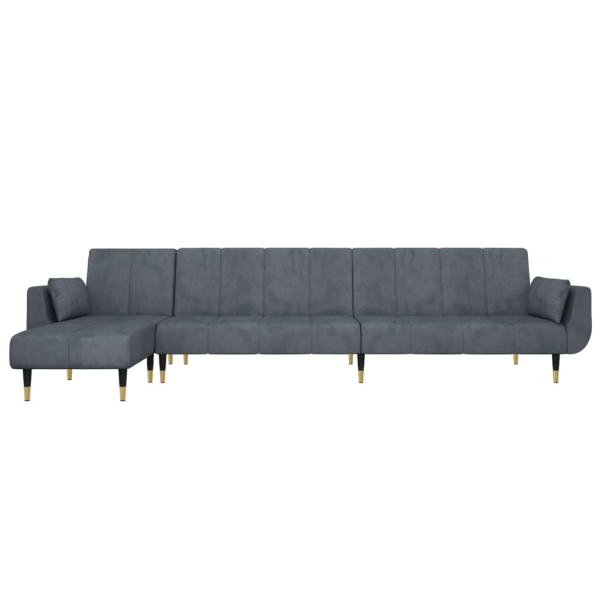 vidaXL Καναπές Κρεβάτι Γωνιακός Σκ. Γκρι 275 x 140 x 70 εκ. Βελούδινος