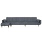 vidaXL Καναπές Κρεβάτι Γωνιακός Σκ. Γκρι 275 x 140 x 70 εκ. Βελούδινος