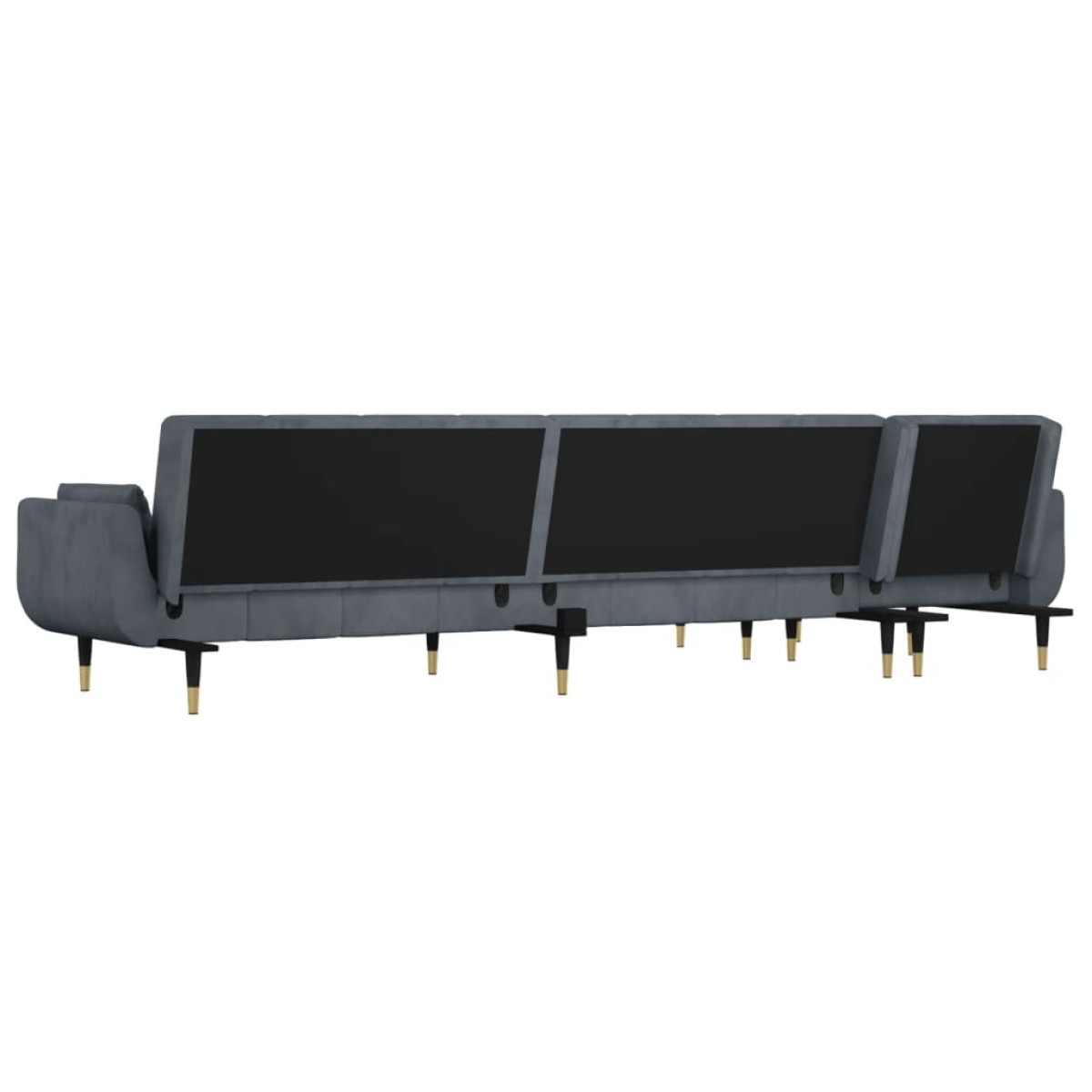vidaXL Καναπές Κρεβάτι Γωνιακός Σκ. Γκρι 275 x 140 x 70 εκ. Βελούδινος
