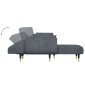 vidaXL Καναπές Κρεβάτι Γωνιακός Σκ. Γκρι 275 x 140 x 70 εκ. Βελούδινος