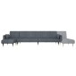 vidaXL Καναπές Κρεβάτι Γωνιακός Σκ. Γκρι 275 x 140 x 70 εκ. Βελούδινος