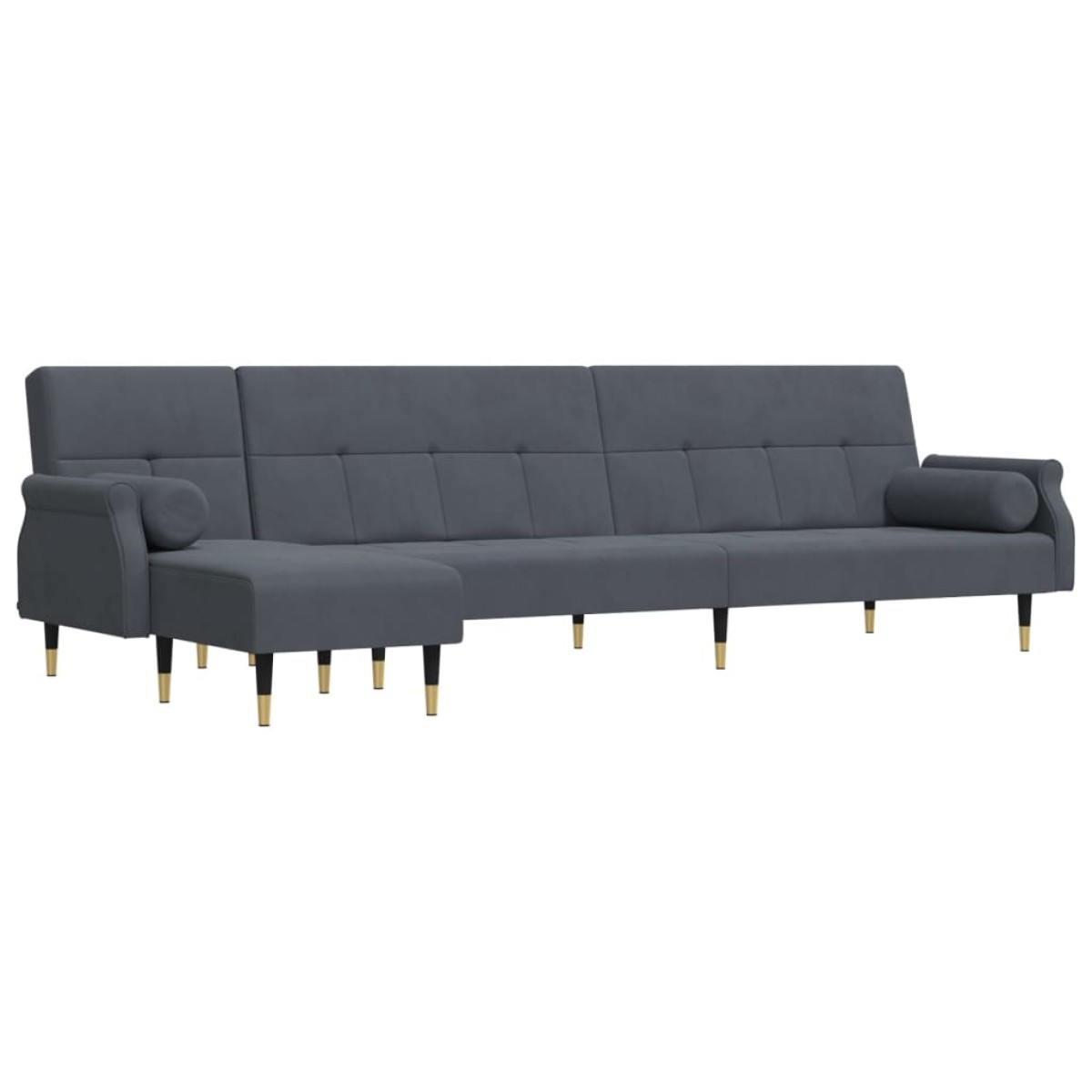 vidaXL Καναπές Κρεβάτι Γωνιακός Σκ. Γκρι 271 x 140 x 70 εκ. Βελούδινος
