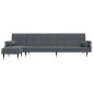 vidaXL Καναπές Κρεβάτι Γωνιακός Σκ. Γκρι 271 x 140 x 70 εκ. Βελούδινος