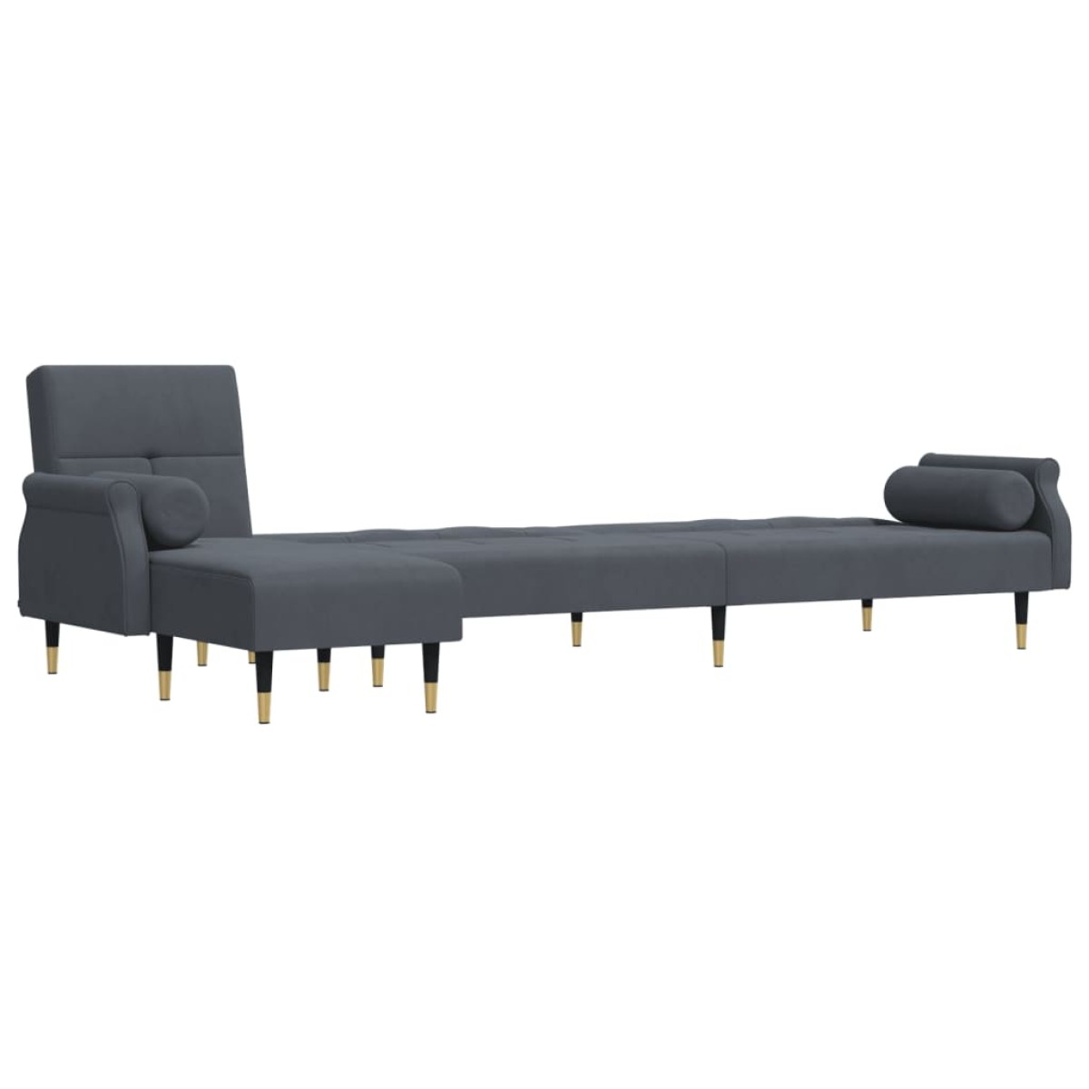 vidaXL Καναπές Κρεβάτι Γωνιακός Σκ. Γκρι 271 x 140 x 70 εκ. Βελούδινος