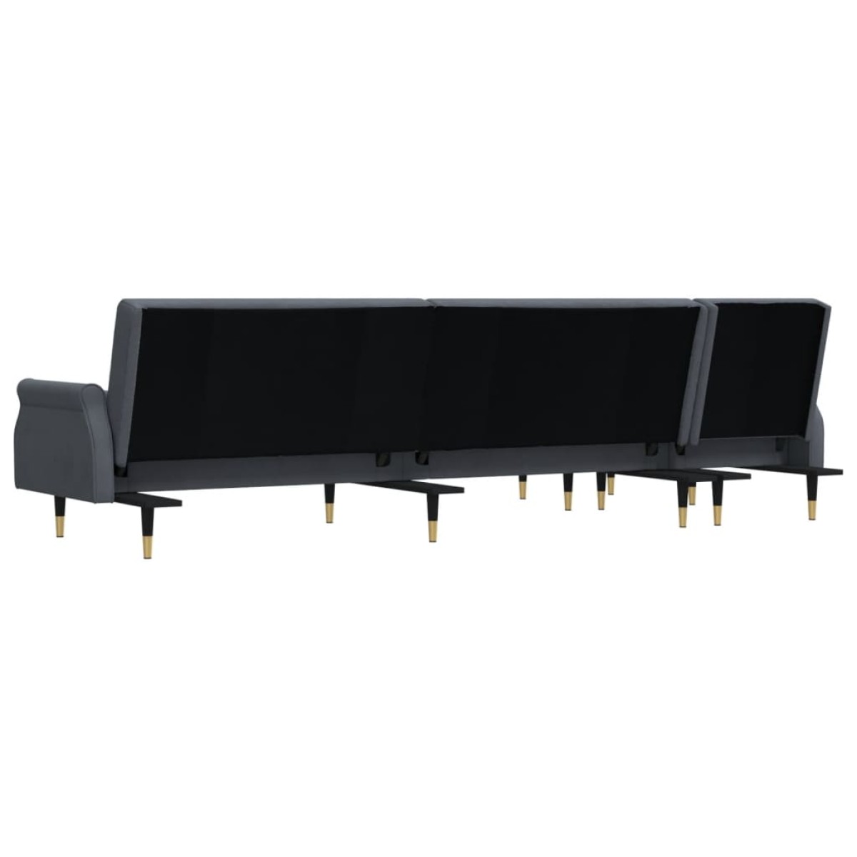 vidaXL Καναπές Κρεβάτι Γωνιακός Σκ. Γκρι 271 x 140 x 70 εκ. Βελούδινος