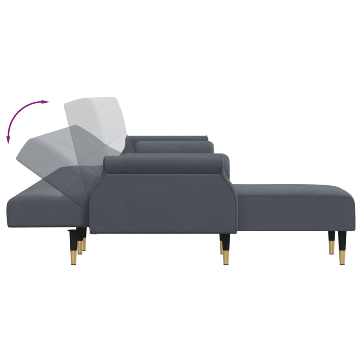 vidaXL Καναπές Κρεβάτι Γωνιακός Σκ. Γκρι 271 x 140 x 70 εκ. Βελούδινος