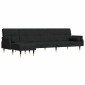 vidaXL Καναπές Κρεβάτι Γωνιακός Μαύρος 271 x 140 x 70 εκ. Βελούδινος
