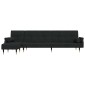 vidaXL Καναπές Κρεβάτι Γωνιακός Μαύρος 271 x 140 x 70 εκ. Βελούδινος