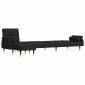 vidaXL Καναπές Κρεβάτι Γωνιακός Μαύρος 271 x 140 x 70 εκ. Βελούδινος