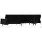 vidaXL Καναπές Κρεβάτι Γωνιακός Μαύρος 271 x 140 x 70 εκ. Βελούδινος