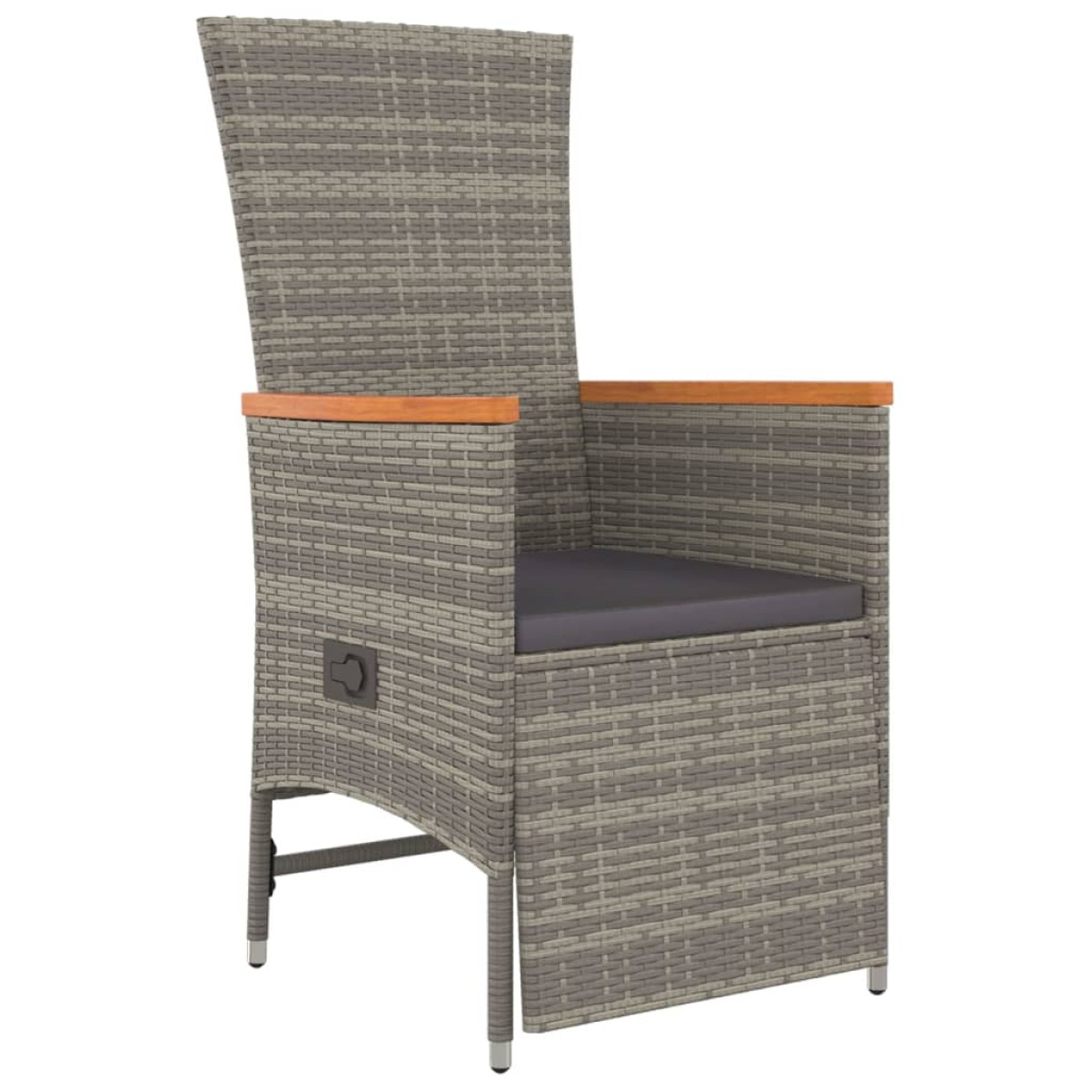 vidaXL Σετ Τραπεζαρίας Κήπου 3 τεμ. Γκρι Συνθ. Ρατάν με Μαξιλάρια