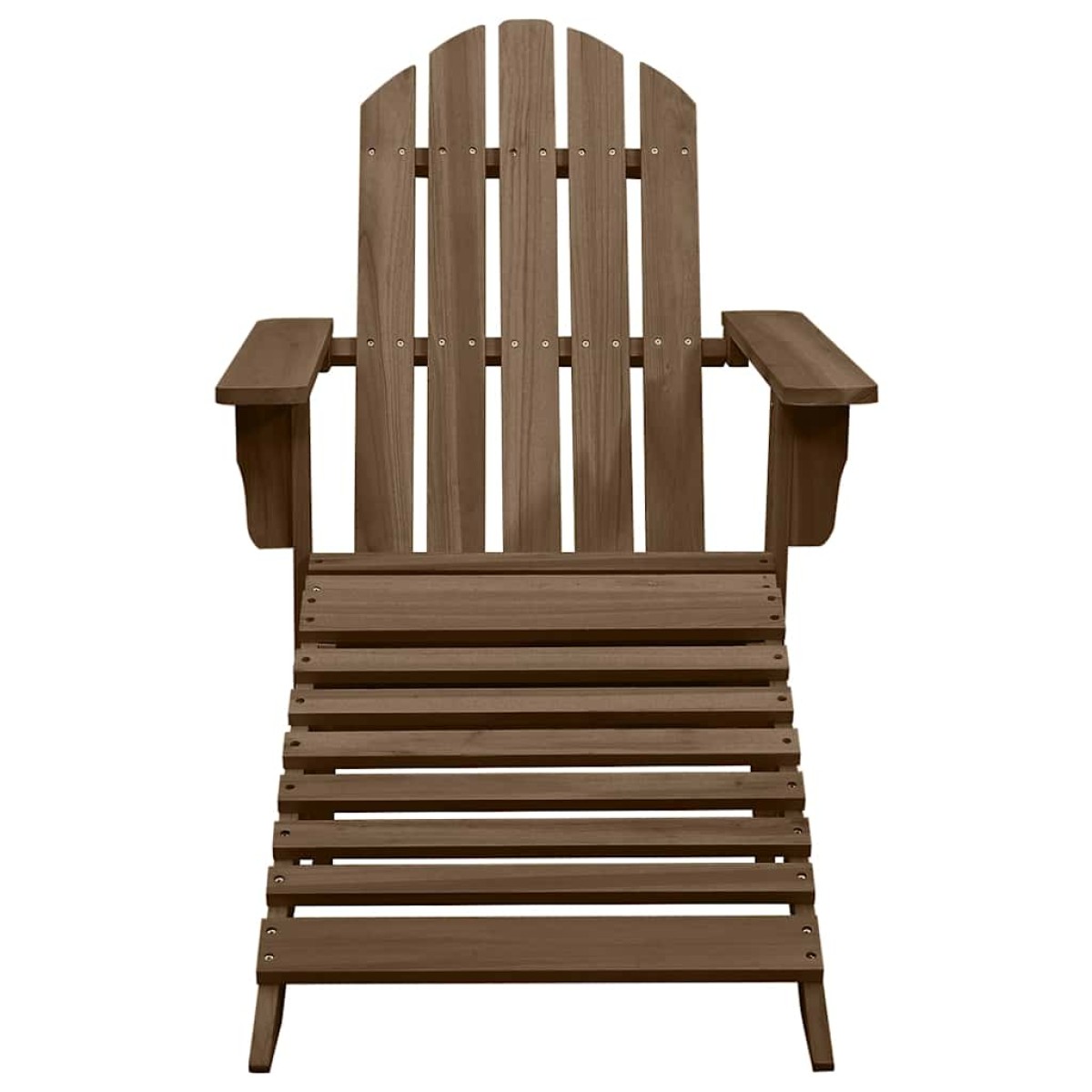 vidaXL Καρέκλα Κήπου Adirondack Καφέ με Ottoman & Τραπέζι Ξύλο Ελάτης