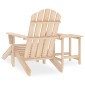 vidaXL Καρέκλα Κήπου Adirondack με Υποπόδιο & Τραπέζι από Ξύλο Ελάτης