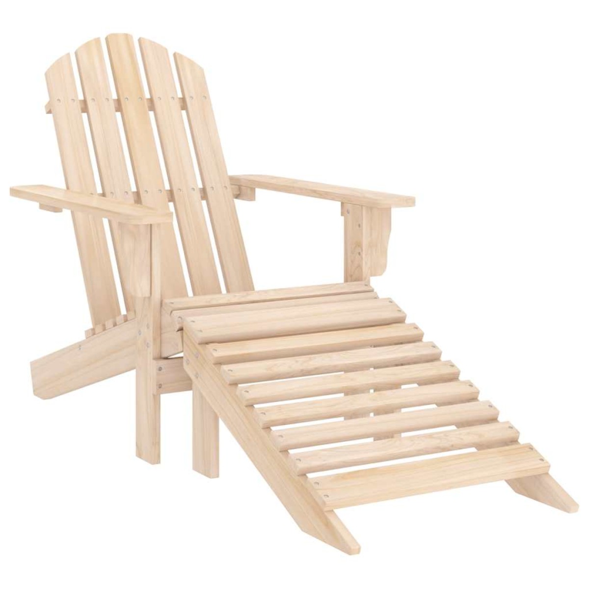 vidaXL Καρέκλα Κήπου Adirondack με Υποπόδιο & Τραπέζι από Ξύλο Ελάτης
