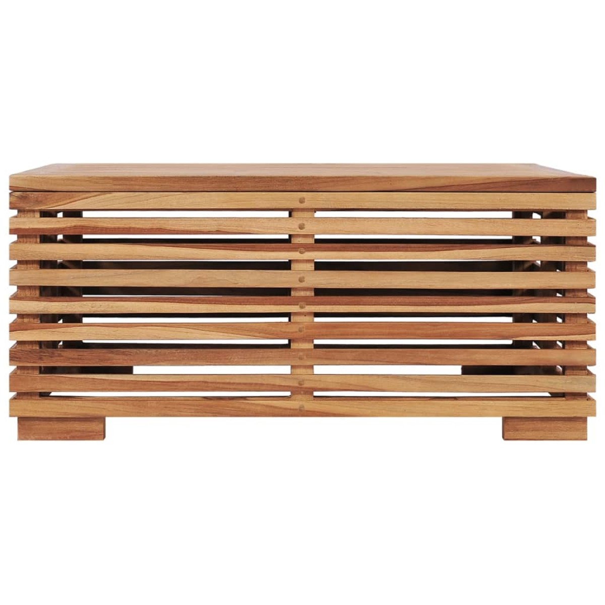 vidaXL Σετ Τραπέζι Κήπου & Υποπόδιο Μασίφ Ξύλο Teak με Γκρι Μαξιλάρι