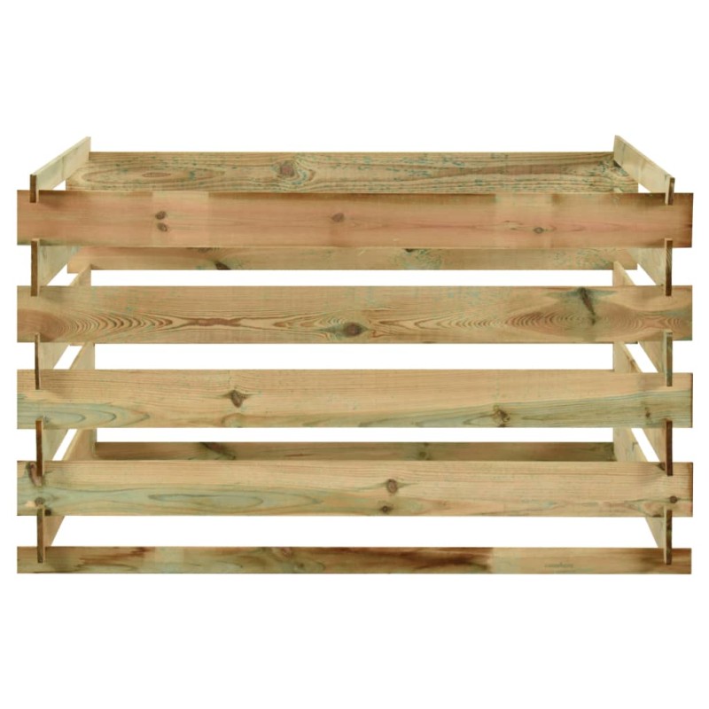 vidaXL Κομποστοποιητής με Σανίδες 120x120x70 εκ. Εμποτισμ. Ξύλο Πεύκου