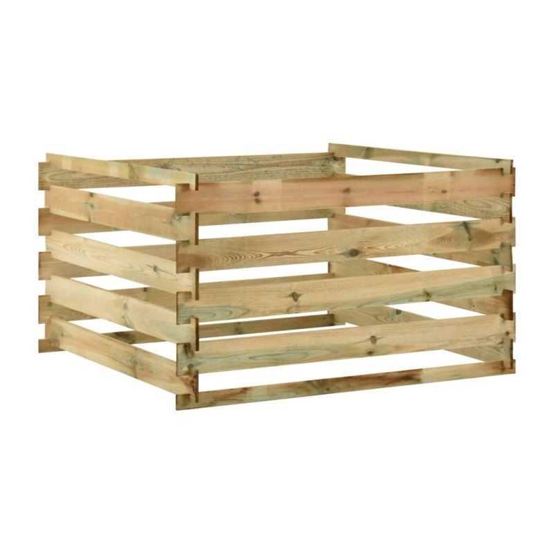 vidaXL Κομποστοποιητής με Σανίδες 120x120x70 εκ. Εμποτισμ. Ξύλο Πεύκου
