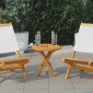 vidaXL Επιφάνεια Τραπεζιού Στρογγυλή 2,5 εκ. 40 εκ. Μασίφ Ξύλο Teak