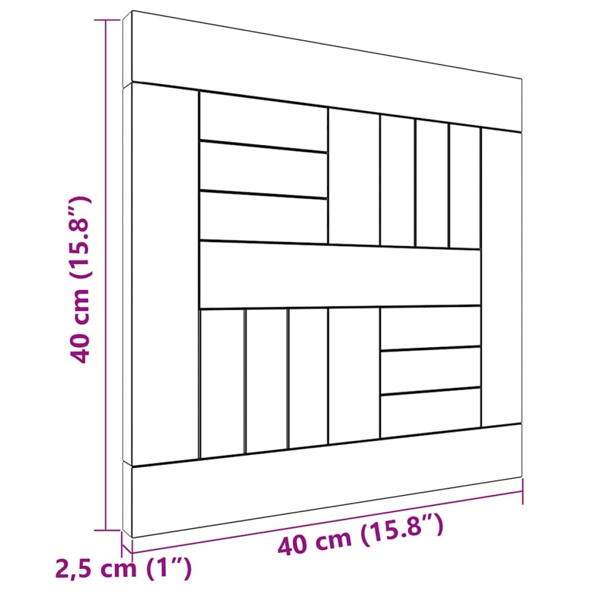VidaXL Επιφάνεια Τραπεζιού Τετράγωνη 40 x 40 x 2,5 εκ. Μασίφ Ξύλο Teak