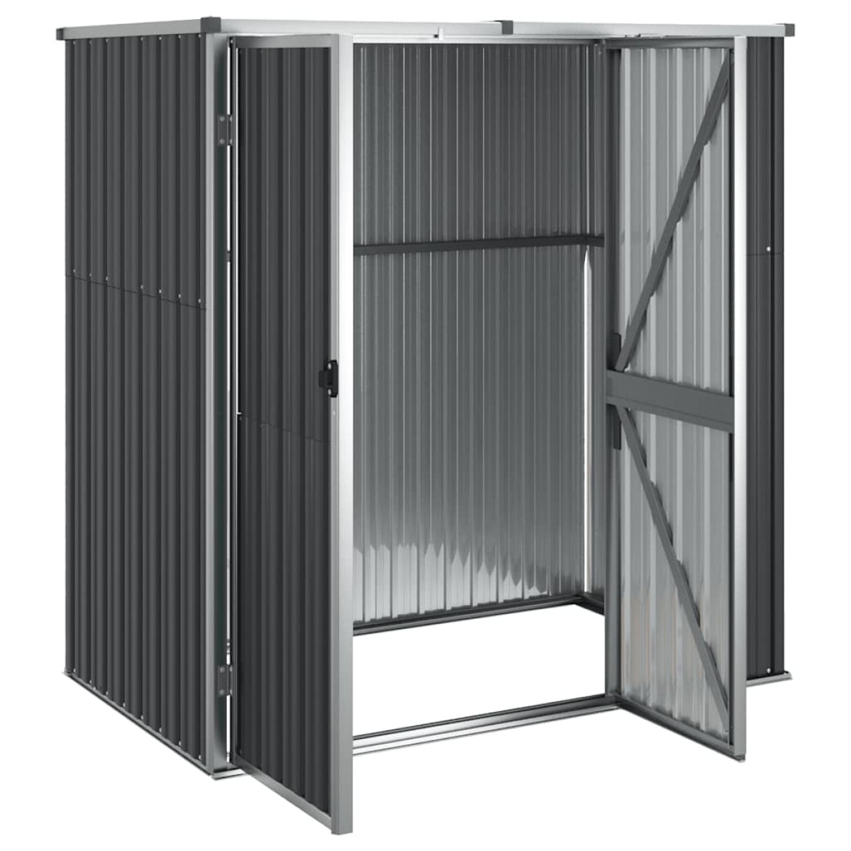vidaXL Αποθήκη Εργαλείων Κήπου Ανθρακί 161x89x161 εκ. Γαλβαν. Ατσάλι