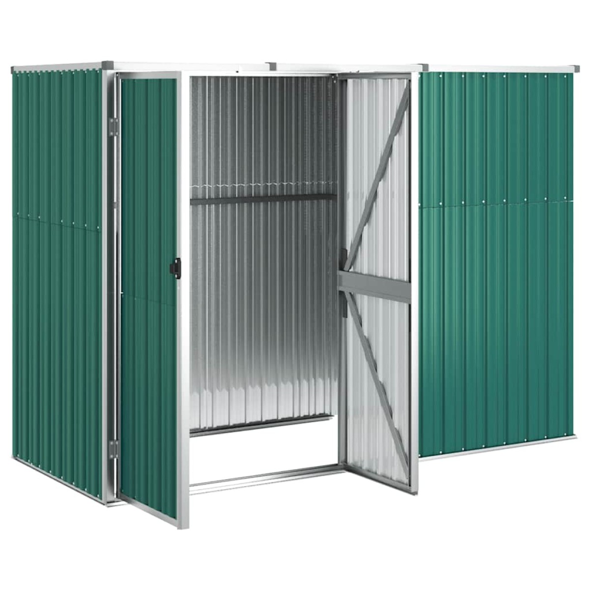 vidaXL Αποθήκη Εργαλείων Κήπου Πράσινη 225x89x161 εκ. Γαλβαν. Ατσάλι