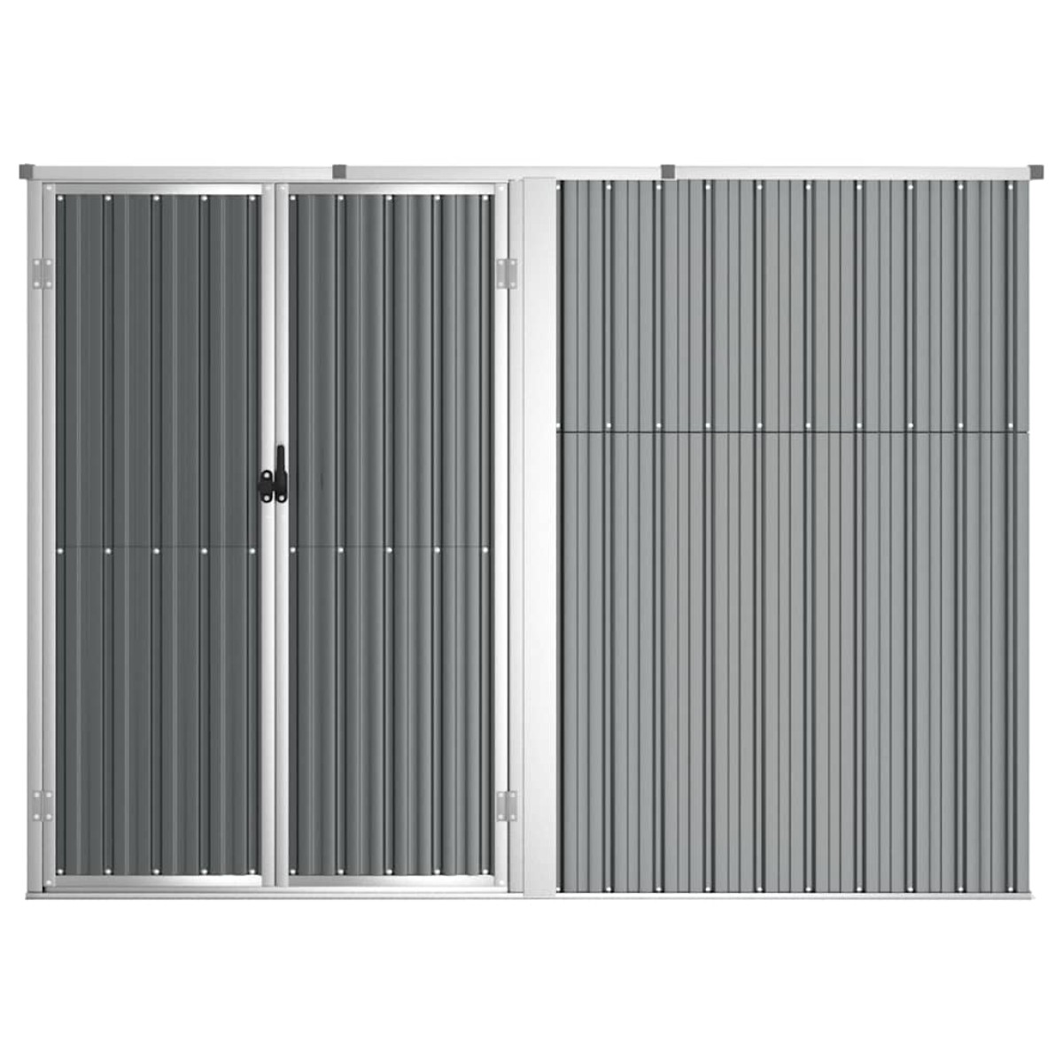 vidaXL Αποθήκη Εργαλείων Κήπου Γκρι 225 x 89 x 161 εκ. Γαλβαν. Ατσάλι