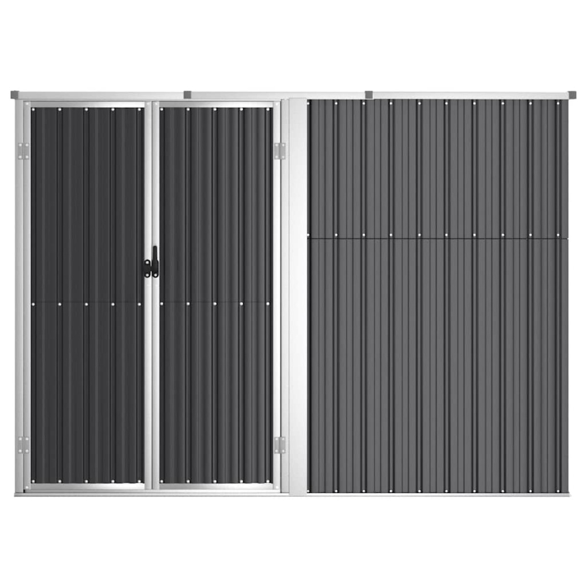 vidaXL Αποθήκη Εργαλείων Κήπου Ανθρακί 225x89x161 εκ. Γαλβαν. Ατσάλι