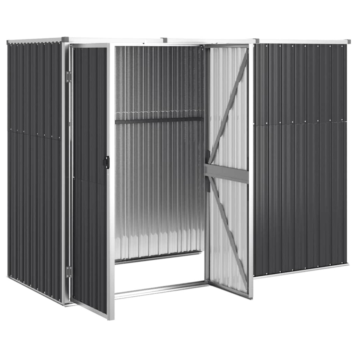 vidaXL Αποθήκη Εργαλείων Κήπου Ανθρακί 225x89x161 εκ. Γαλβαν. Ατσάλι