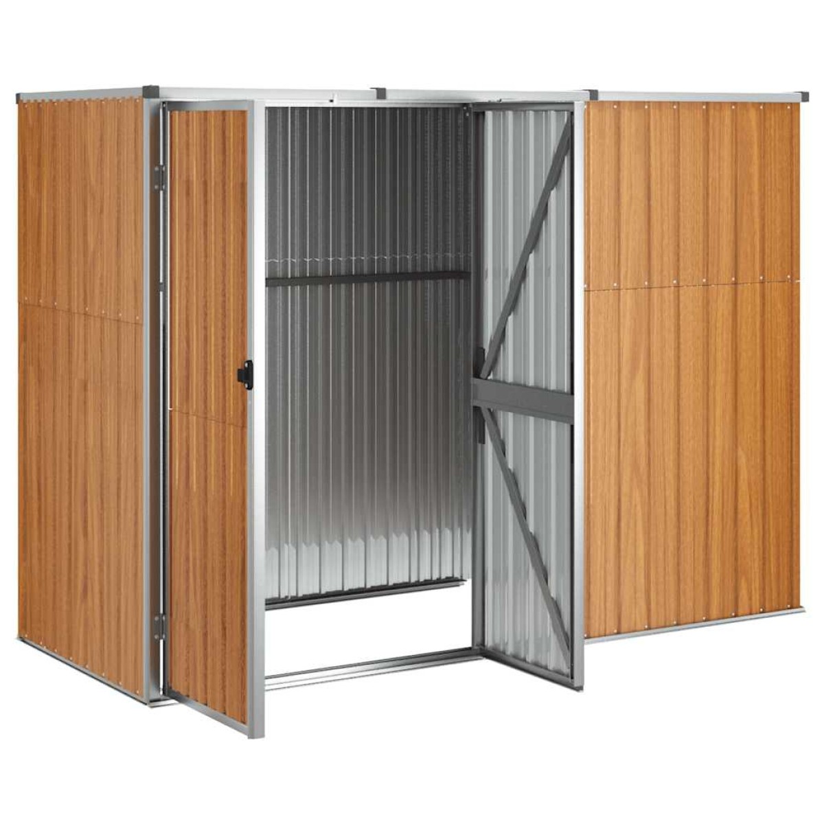 vidaXL Αποθήκη Εργαλείων Κήπου Καφέ 225x89x161 εκ. Γαλβαν. Ατσάλι