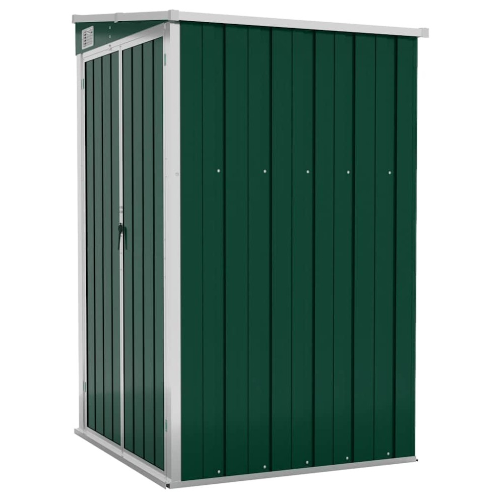 vidaXL Αποθήκη Κήπου Επιτοίχια Πράσινη 118x100x178 εκ από Γαλβ. Ατσάλι