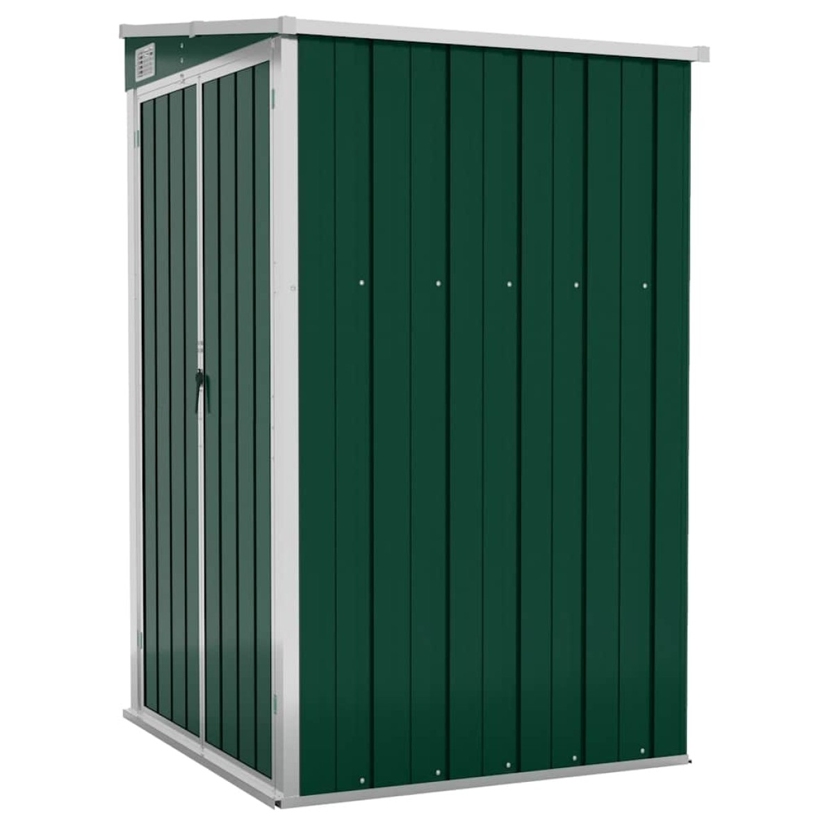 vidaXL Αποθήκη Κήπου Επιτοίχια Πράσινη 118x100x178 εκ από Γαλβ. Ατσάλι