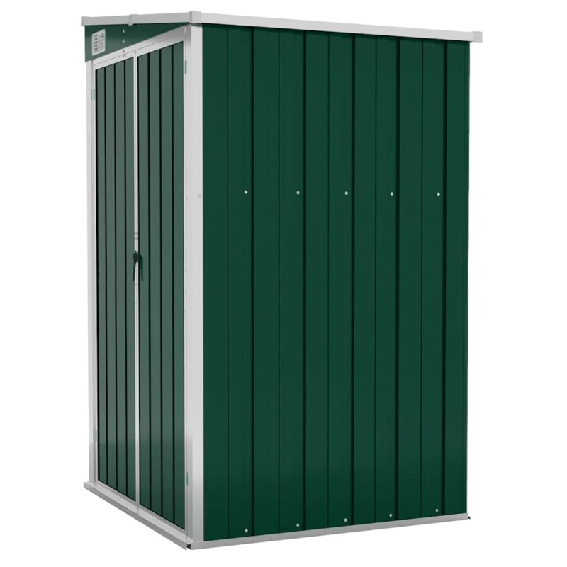 vidaXL Αποθήκη Κήπου Επιτοίχια Πράσινη 118x100x178 εκ από Γαλβ. Ατσάλι