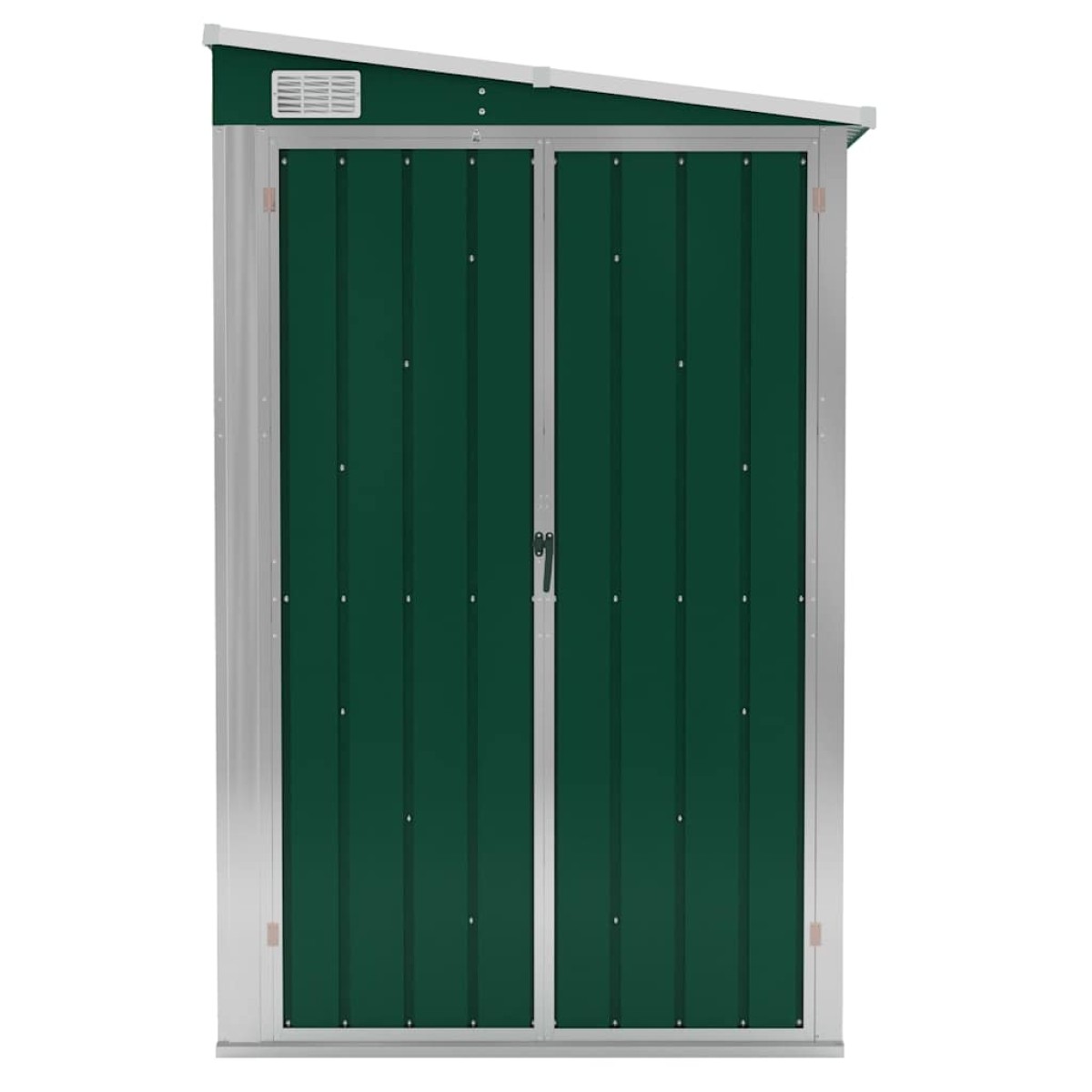 vidaXL Αποθήκη Κήπου Επιτοίχια Πράσινη 118x100x178 εκ από Γαλβ. Ατσάλι