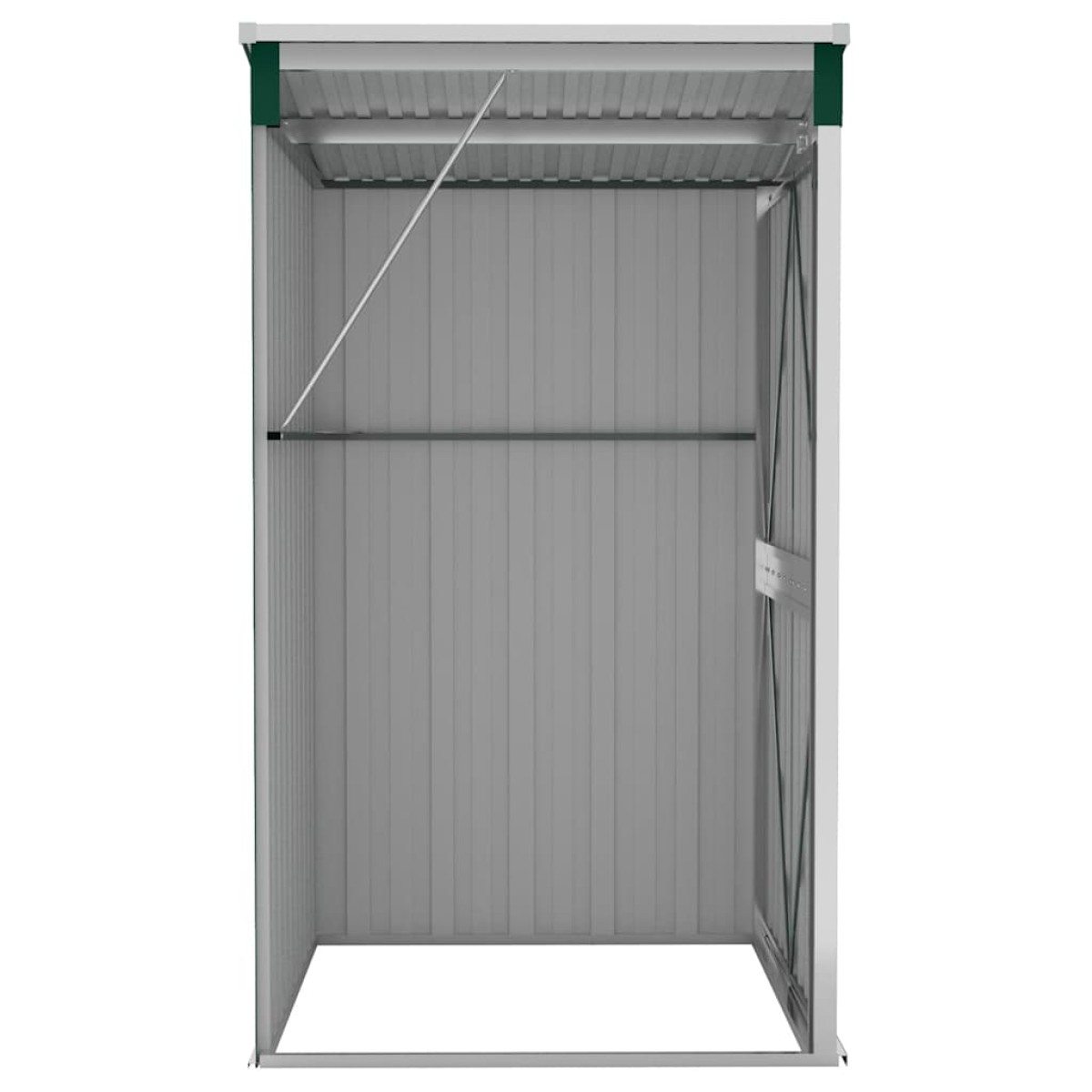 vidaXL Αποθήκη Κήπου Επιτοίχια Πράσινη 118x100x178 εκ από Γαλβ. Ατσάλι