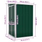 vidaXL Αποθήκη Κήπου Επιτοίχια Πράσινη 118x100x178 εκ από Γαλβ. Ατσάλι