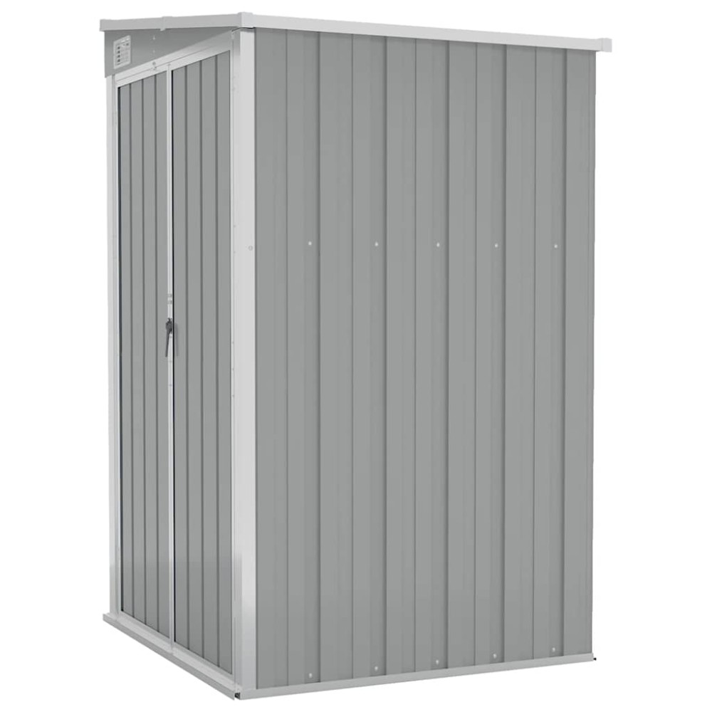vidaXL Αποθήκη Κήπου Επιτοίχια Γκρι 118x100x178 εκ. Γαλβ. Χάλυβας