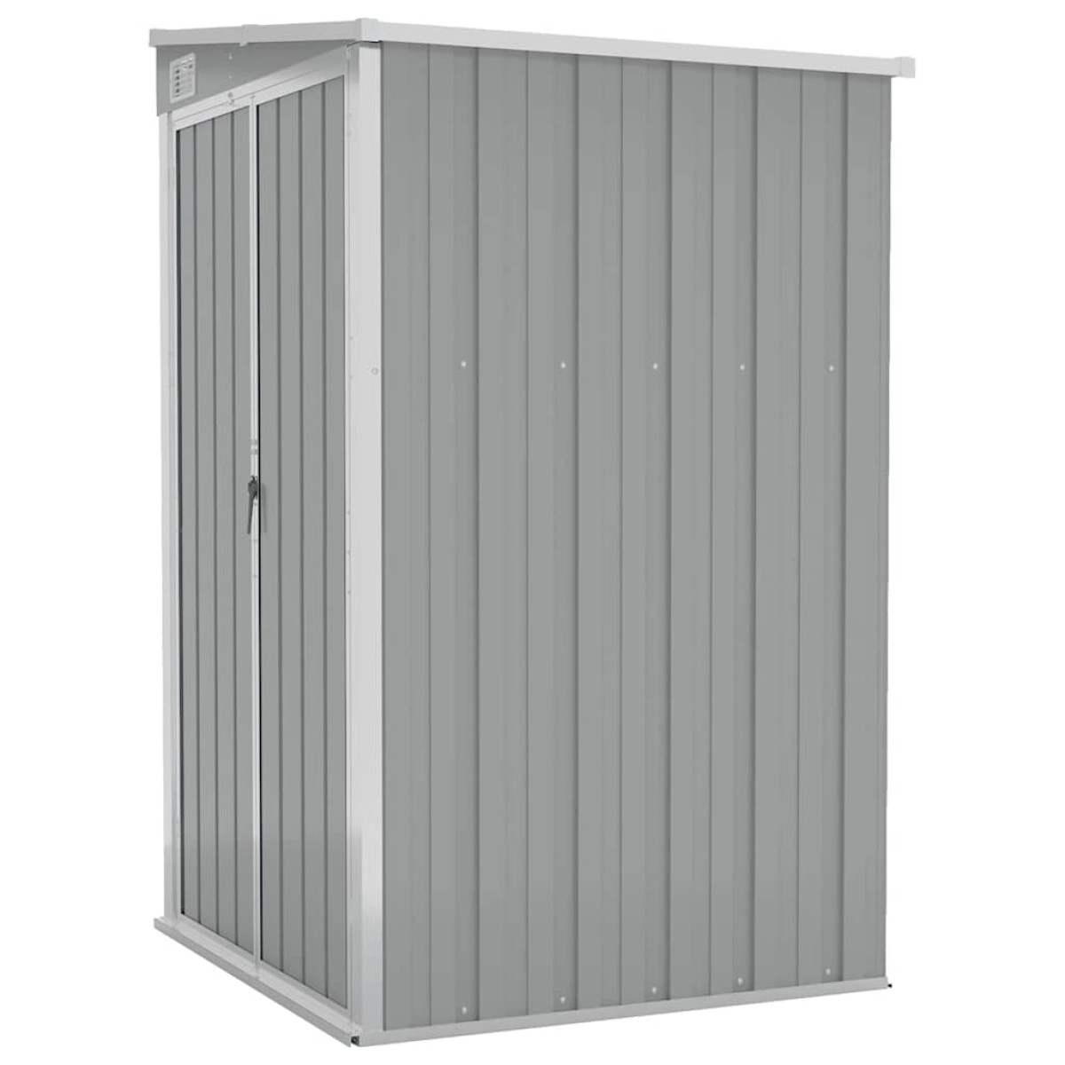 vidaXL Αποθήκη Κήπου Επιτοίχια Γκρι 118x100x178 εκ. Γαλβ. Χάλυβας