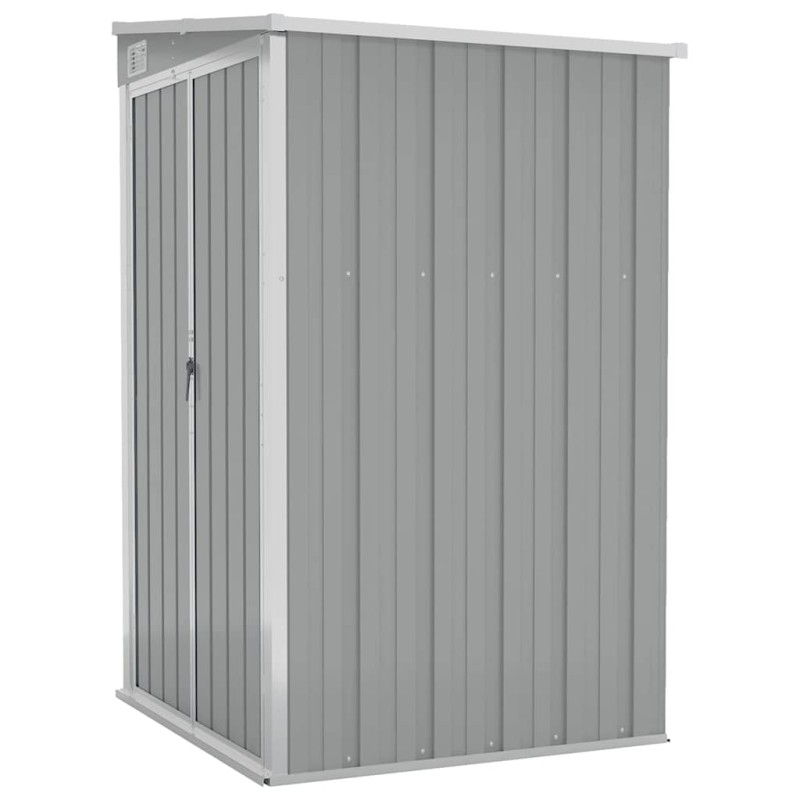 vidaXL Αποθήκη Κήπου Επιτοίχια Γκρι 118x100x178 εκ. Γαλβ. Χάλυβας