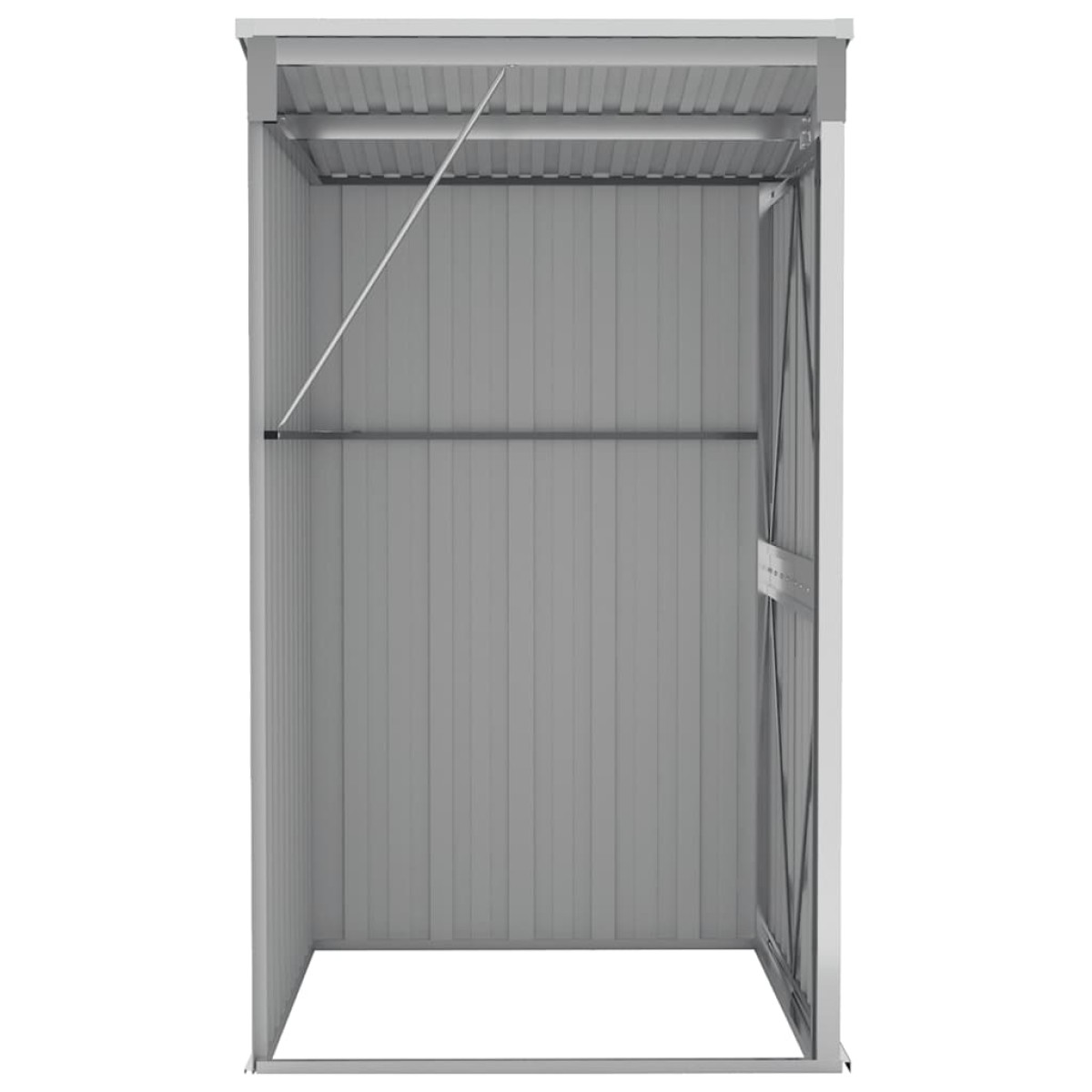 vidaXL Αποθήκη Κήπου Επιτοίχια Γκρι 118x100x178 εκ. Γαλβ. Χάλυβας